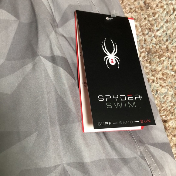 Spyder Mens Swim Trunk Shorts Gray Tristar size XXL - Picture 4 of 9